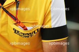 Cyril Abiteboul (FRA) Renault Sport F1 Managing Director wears a black armband as a mark of respect for the victims of the Paris terrorist attacks. 14.11.2015. Formula 1 World Championship, Rd 18, Brazilian Grand Prix, Sao Paulo, Brazil, Qualifying Day.