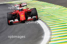 Kimi Raikkonen (FIN) Ferrari SF15-T. 14.11.2015. Formula 1 World Championship, Rd 18, Brazilian Grand Prix, Sao Paulo, Brazil, Qualifying Day.