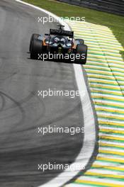 Sergio Perez (MEX) Sahara Force India F1 VJM08. 14.11.2015. Formula 1 World Championship, Rd 18, Brazilian Grand Prix, Sao Paulo, Brazil, Qualifying Day.