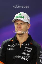 Nico Hulkenberg (GER) Sahara Force India F1 in the FIA Press Conference. 12.11.2015. Formula 1 World Championship, Rd 18, Brazilian Grand Prix, Sao Paulo, Brazil, Preparation Day.