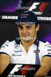 Felipe Massa (BRA) Williams in the FIA Press Conference. 12.11.2015. Formula 1 World Championship, Rd 18, Brazilian Grand Prix, Sao Paulo, Brazil, Preparation Day.
