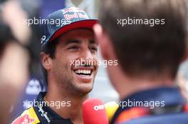 Daniel Ricciardo (AUS) Red Bull Racing with the media. 12.11.2015. Formula 1 World Championship, Rd 18, Brazilian Grand Prix, Sao Paulo, Brazil, Preparation Day.