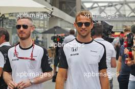 Jenson Button (GBR) McLaren. 12.11.2015. Formula 1 World Championship, Rd 18, Brazilian Grand Prix, Sao Paulo, Brazil, Preparation Day.