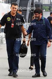 (L to R): Federico Gastaldi (ARG) Lotus F1 Team Deputy Team Principal with Luis Garcia Abad (ESP) Driver Manager. 12.11.2015. Formula 1 World Championship, Rd 18, Brazilian Grand Prix, Sao Paulo, Brazil, Preparation Day.