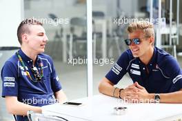 (L to R): Raffaele Marciello (ITA) Sauber F1 Team Test And Reserve Driver with Marcus Ericsson (SWE) Sauber F1 Team. 12.11.2015. Formula 1 World Championship, Rd 18, Brazilian Grand Prix, Sao Paulo, Brazil, Preparation Day.