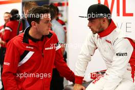 (L to R): Fabio Leimer (SUI) Manor Marussia F1 Team Reserve Driver with Will Stevens (GBR) Manor Marussia F1 Team. 05.06.2015. Formula 1 World Championship, Rd 7, Canadian Grand Prix, Montreal, Canada, Practice Day.