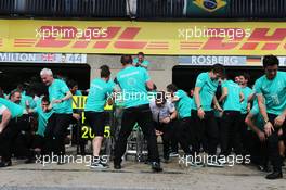 The Mercedes AMG F1 celebrate a 1-2 finish. 07.06.2015. Formula 1 World Championship, Rd 7, Canadian Grand Prix, Montreal, Canada, Race Day.