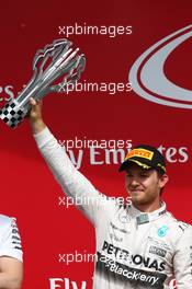 2nd place Nico Rosberg (GER) Mercedes AMG F1. 07.06.2015. Formula 1 World Championship, Rd 7, Canadian Grand Prix, Montreal, Canada, Race Day.