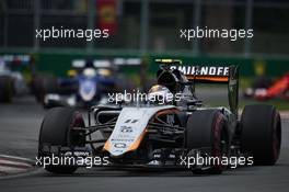 Sergio Perez (MEX) Sahara Force India F1 VJM08. 07.06.2015. Formula 1 World Championship, Rd 7, Canadian Grand Prix, Montreal, Canada, Race Day.