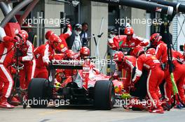 Kimi Raikkonen (FIN) Ferrari SF15-T makes a pit stop. 07.06.2015. Formula 1 World Championship, Rd 7, Canadian Grand Prix, Montreal, Canada, Race Day.