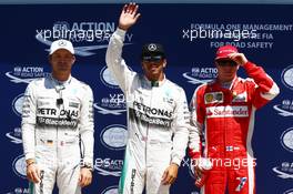 Pole for Lewis Hamilton (GBR) Mercedes AMG F1, 2nd for Nico Rosberg (GER) Mercedes AMG F1 and 3rd for Kimi Raikkonen (FIN) Ferrari SF15-T. 06.06.2015. Formula 1 World Championship, Rd 7, Canadian Grand Prix, Montreal, Canada, Qualifying Day.