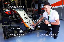 Javier Hernandez (MEX) Manchester Utd Football Player, with the Sahara Force India F1 Team. 06.06.2015. Formula 1 World Championship, Rd 7, Canadian Grand Prix, Montreal, Canada, Qualifying Day.