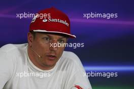 Kimi Raikkonen (FIN) Ferrari in the FIA Press Conference. 06.06.2015. Formula 1 World Championship, Rd 7, Canadian Grand Prix, Montreal, Canada, Qualifying Day.