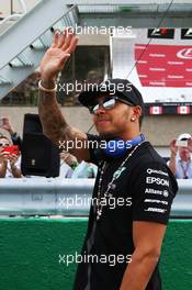 Lewis Hamilton (GBR) Mercedes AMG F1 on the drivers parade. 07.06.2015. Formula 1 World Championship, Rd 7, Canadian Grand Prix, Montreal, Canada, Race Day.
