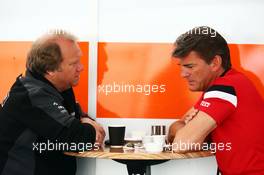 (L to R): Robert Fernley (GBR) Sahara Force India F1 Team Deputy Team Principal with Graeme Lowdon (GBR) Manor Marussia F1 Team Chief Executive Officer. 07.06.2015. Formula 1 World Championship, Rd 7, Canadian Grand Prix, Montreal, Canada, Race Day.