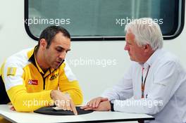 (L to R): Cyril Abiteboul (FRA) Renault Sport F1 Managing Director with Charlie Whiting (GBR) FIA Delegate. 07.06.2015. Formula 1 World Championship, Rd 7, Canadian Grand Prix, Montreal, Canada, Race Day.