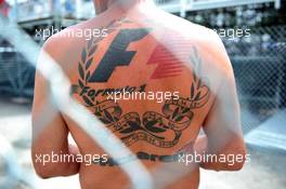 A fan with tattoos. 07.06.2015. Formula 1 World Championship, Rd 7, Canadian Grand Prix, Montreal, Canada, Race Day.