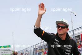 Nico Hulkenberg (GER) Sahara Force India F1 on the drivers parade. 07.06.2015. Formula 1 World Championship, Rd 7, Canadian Grand Prix, Montreal, Canada, Race Day.