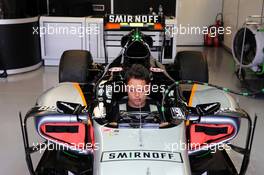 Javier Hernandez (MEX) Manchester Utd Football Player with the Sahara Force India F1 Team. 07.06.2015. Formula 1 World Championship, Rd 7, Canadian Grand Prix, Montreal, Canada, Race Day.