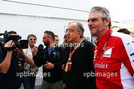 (L to R): Sergio Marchionne (ITA) Ferrari President and CEO of Fiat Chrysler Automobiles with Maurizio Arrivabene (ITA) Ferrari Team Principal. 07.06.2015. Formula 1 World Championship, Rd 7, Canadian Grand Prix, Montreal, Canada, Race Day.