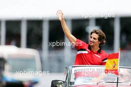 Roberto Merhi (ESP) Manor Marussia F1 Team on the drivers parade. 07.06.2015. Formula 1 World Championship, Rd 7, Canadian Grand Prix, Montreal, Canada, Race Day.