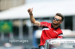 Will Stevens (GBR) Manor Marussia F1 Team on the drivers parade. 07.06.2015. Formula 1 World Championship, Rd 7, Canadian Grand Prix, Montreal, Canada, Race Day.