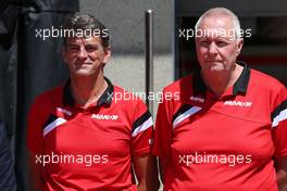 Graeme Lowdon (GBR) Manor Marussia F1 Team Chief Executive Officer and John Booth (GBR), Team Principal, Manor F1 Team  04.06.2015. Formula 1 World Championship, Rd 7, Canadian Grand Prix, Montreal, Canada, Preparation Day.