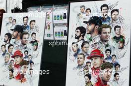 Signed artwork of the drivers. 04.06.2015. Formula 1 World Championship, Rd 7, Canadian Grand Prix, Montreal, Canada, Preparation Day.