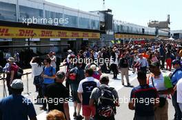 Fans walkabout in the pits. 04.06.2015. Formula 1 World Championship, Rd 7, Canadian Grand Prix, Montreal, Canada, Preparation Day.
