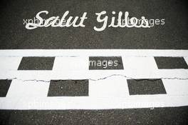 Salut Gilles tribute on the start / finish straight. 04.06.2015. Formula 1 World Championship, Rd 7, Canadian Grand Prix, Montreal, Canada, Preparation Day.