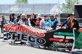 Fans of Sergio Perez (MEX) Sahara Force India F1 with a banner. 04.06.2015. Formula 1 World Championship, Rd 7, Canadian Grand Prix, Montreal, Canada, Preparation Day.