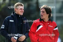 Marcus Ericsson (SWE), Sauber F1 Team and Roberto Merhi (SPA), Manor F1 Team  10.04.2015. Formula 1 World Championship, Rd 3, Chinese Grand Prix, Shanghai, China, Practice Day.