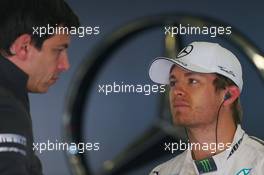(L to R): Toto Wolff (GER) Mercedes AMG F1 Shareholder and Executive Director with Nico Rosberg (GER) Mercedes AMG F1. 10.04.2015. Formula 1 World Championship, Rd 3, Chinese Grand Prix, Shanghai, China, Practice Day.