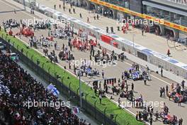 The grid before the start of the race. 12.04.2015. Formula 1 World Championship, Rd 3, Chinese Grand Prix, Shanghai, China, Race Day.