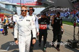 Jenson Button (GBR) McLaren on the grid. 12.04.2015. Formula 1 World Championship, Rd 3, Chinese Grand Prix, Shanghai, China, Race Day.