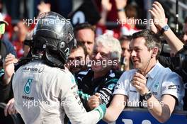 Nico Rosberg (GER) Mercedes AMG F1 celebrates his second position with the team in parc ferme. 12.04.2015. Formula 1 World Championship, Rd 3, Chinese Grand Prix, Shanghai, China, Race Day.