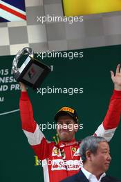 3rd place Sebastian Vettel (GER) Ferrari. 12.04.2015. Formula 1 World Championship, Rd 3, Chinese Grand Prix, Shanghai, China, Race Day.