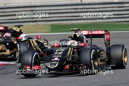 Pastor Maldonado (VEN), Lotus F1 Team and Romain Grosjean (FRA), Lotus F1 Team  12.04.2015. Formula 1 World Championship, Rd 3, Chinese Grand Prix, Shanghai, China, Race Day.