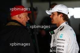 (L to R): Niki Lauda (AUT) Mercedes Non-Executive Chairman with Nico Rosberg (GER) Mercedes AMG F1. 11.04.2015. Formula 1 World Championship, Rd 3, Chinese Grand Prix, Shanghai, China, Qualifying Day.