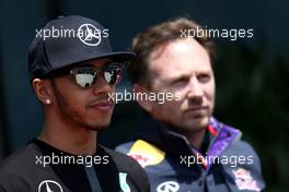 Lewis Hamilton (GBR), Mercedes AMG F1 Team and Christian Horner (GBR), Red Bull Racing, Sporting Director  11.04.2015. Formula 1 World Championship, Rd 3, Chinese Grand Prix, Shanghai, China, Qualifying Day.