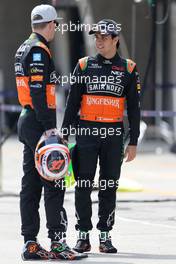 Nico Hulkenberg (GER), Sahara Force India and Sergio Perez (MEX), Sahara Force India  09.04.2015. Formula 1 World Championship, Rd 3, Chinese Grand Prix, Shanghai, China, Preparation Day.