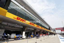 Sauber F1 Team pits. 09.04.2015. Formula 1 World Championship, Rd 3, Chinese Grand Prix, Shanghai, China, Preparation Day.
