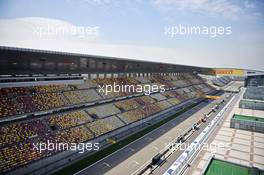The start / finish straight and pits. 09.04.2015. Formula 1 World Championship, Rd 3, Chinese Grand Prix, Shanghai, China, Preparation Day.