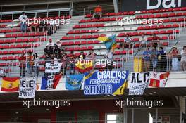 Fans in the grandstand. 08.05.2015. Formula 1 World Championship, Rd 5, Spanish Grand Prix, Barcelona, Spain, Practice Day.