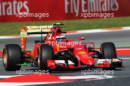 Kimi Raikkonen (FIN) Ferrari SF15-T running flow-vis paint. 08.05.2015. Formula 1 World Championship, Rd 5, Spanish Grand Prix, Barcelona, Spain, Practice Day.