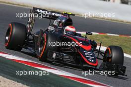 Jenson Button (GBR) McLaren MP4-30. 08.05.2015. Formula 1 World Championship, Rd 5, Spanish Grand Prix, Barcelona, Spain, Practice Day.