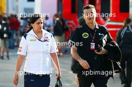 (L to R): Monisha Kaltenborn (AUT) Sauber Team Principal with Federico Gastaldi (ARG) Lotus F1 Team Deputy Team Principal. 08.05.2015. Formula 1 World Championship, Rd 5, Spanish Grand Prix, Barcelona, Spain, Practice Day.