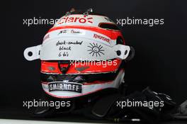 The helmet of Nico Hulkenberg (GER) Sahara Force India F1. 08.05.2015. Formula 1 World Championship, Rd 5, Spanish Grand Prix, Barcelona, Spain, Practice Day.