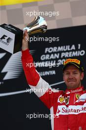 3rd place Sebastian Vettel (GER) Ferrari. 10.05.2015. Formula 1 World Championship, Rd 5, Spanish Grand Prix, Barcelona, Spain, Race Day.