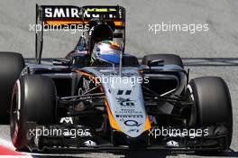Sergio Perez (MEX) Sahara Force India F1 VJM08. 10.05.2015. Formula 1 World Championship, Rd 5, Spanish Grand Prix, Barcelona, Spain, Race Day.